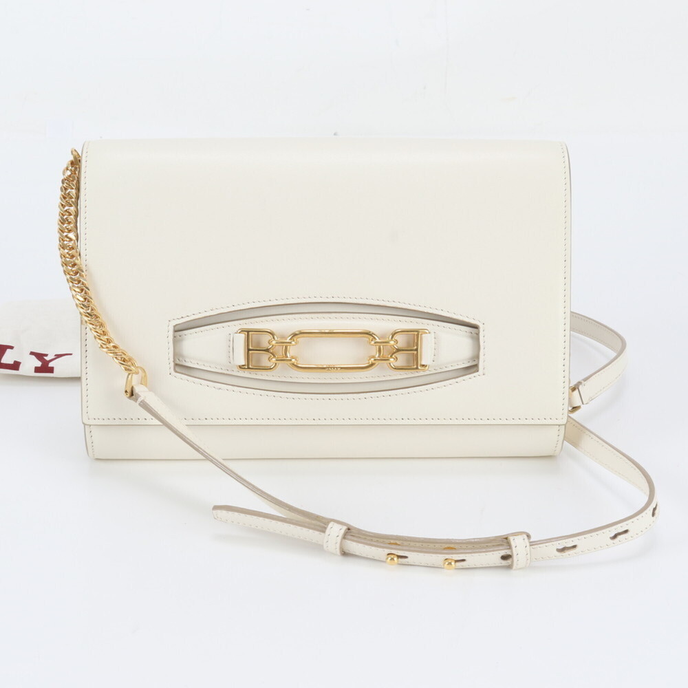Bally Leather 2-Way Chain Shoulder Bag, Crossbody Clutch Bag for Women